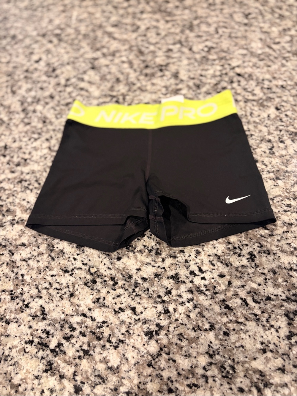Nike Pro Women’s SmallShorts with Neon Yellow Waistband